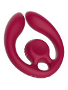 Snail Vibe Gizi Duo en burdeos, vibrador doble para parejas con brazos flexibles y cabezal con anilla para el dedo