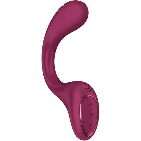 Satisfyer G for Goddess 2 en color burdeos, vibrador rabbit flexible con tres botones en la base
