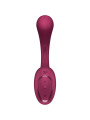 Vista frontal del Satisfyer G for Goddess 2 burdeos con botones menos, programa y más