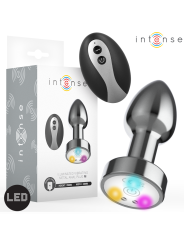 INTENSE - PLUG ANAL DE METAL VIBRADOR CON LUCES LED Y CONTROL REMOTO
