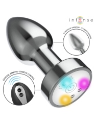 INTENSE - PLUG ANAL DE METAL VIBRADOR CON LUCES LED Y CONTROL REMOTO
