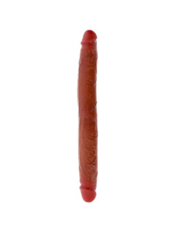 Consolador doble Get Real Skin de silicona color caramelo con glande en ambos extremos