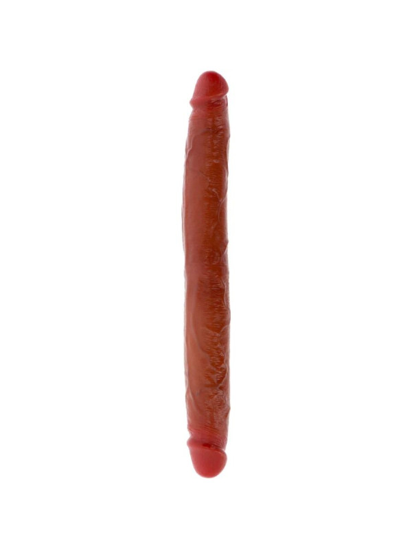 Consolador doble Get Real Skin de silicona color caramelo con glande en ambos extremos