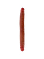 Consolador doble Get Real Skin de silicona color caramelo con glande en ambos extremos