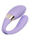 LELO Tiani Twist en color lavanda, vibrador de pareja con forma de C y brazo estriado