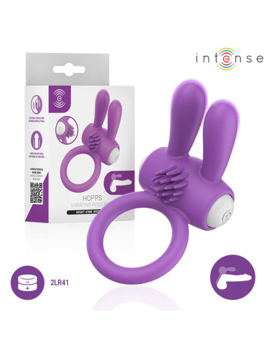 INTENSE - HOPPS ANILLO PARA PENE VIBRADOR CON ESTIMULACIÓN CLITORIANA