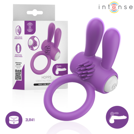 INTENSE - HOPPS ANILLO PARA PENE VIBRADOR CON ESTIMULACIÓN CLITORIANA