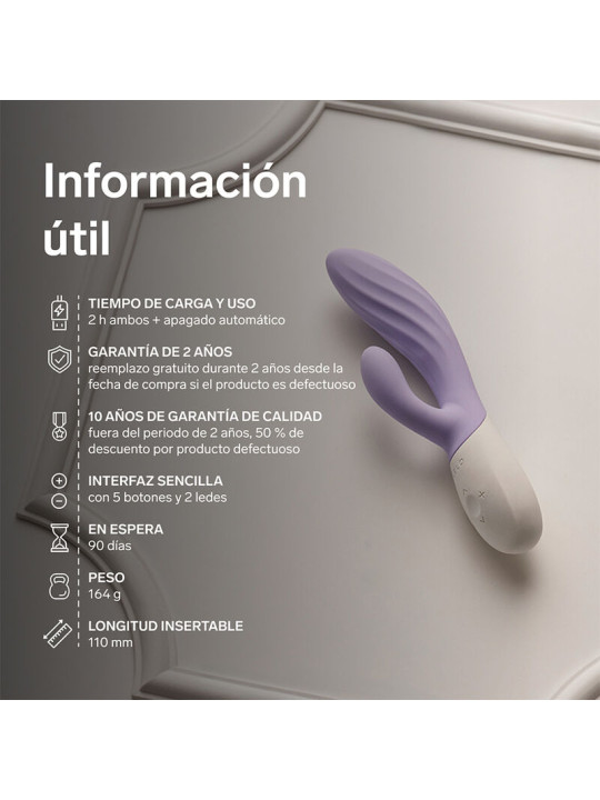 LELO - INA TWIST VIBRADOR RABBIT PUNTO G Y CLÍTORIS LAVANDA
