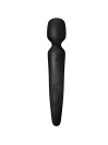 Masajeador wand Satisfyer Wand-erland en negro, con los botones de intensidad y encendido en el mango