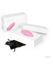 Caja blanca del LELO Luna Smart Bead con la bala en rosa, bolsa de satén negra y tarjeta de garantía