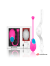 Bala vibradora Wearwatch WatchMe en fucsia junto al reloj mando blanco, cable de carga y su caja
