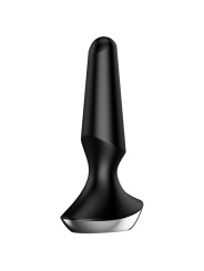 Perfil del Plug-ilicious 2 negro: cuerpo cónico de silicona y base ancha en forma de T