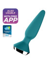 Satisfyer Plug-ilicious 2 en verde petróleo, plug de silicona compatible con la app gratuita