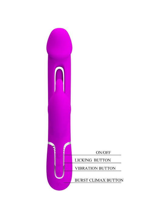PRETTY LOVE - KAMPAS VIBRADOR RABBIT 3 EN 1 MULTIFUNCIÓN CON LENGUA