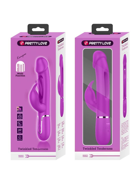 PRETTY LOVE - KAMPAS VIBRADOR RABBIT 3 EN 1 MULTIFUNCIÓN CON LENGUA