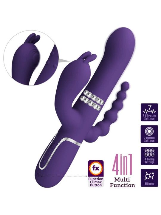 PRETTY LOVE - CAMMY TRIPLE VIBRADOR MULTIFUNCIÓN 4 EN 1
