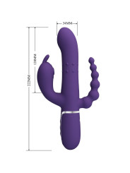 PRETTY LOVE - CAMMY TRIPLE VIBRADOR MULTIFUNCIÓN 4 EN 1