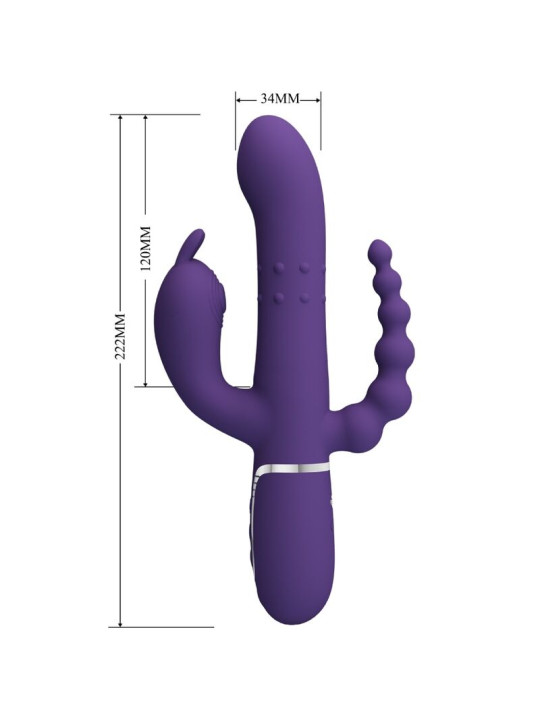 PRETTY LOVE - CAMMY TRIPLE VIBRADOR MULTIFUNCIÓN 4 EN 1