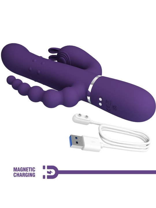 PRETTY LOVE - CAMMY TRIPLE VIBRADOR MULTIFUNCIÓN 4 EN 1