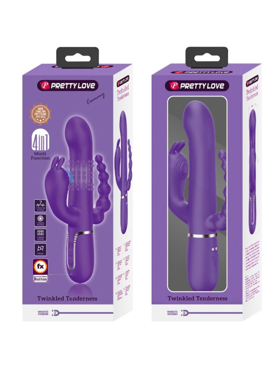 PRETTY LOVE - CAMMY TRIPLE VIBRADOR MULTIFUNCIÓN 4 EN 1