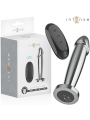 Plug anal vibrador Intense de metal talla M junto a su caja y al mando a distancia negro