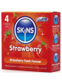 Skins: pack de 4 preservativos premium sabor fresa