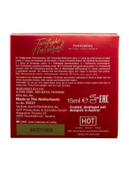 Reverso de la caja de HOT Twilight Natural con los ingredientes, el 80% de alcohol y las advertencias de uso