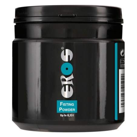 Bote negro de Eros Fisting Powder de 100 g, lubricante en polvo con rendimiento de hasta 8,33 litros