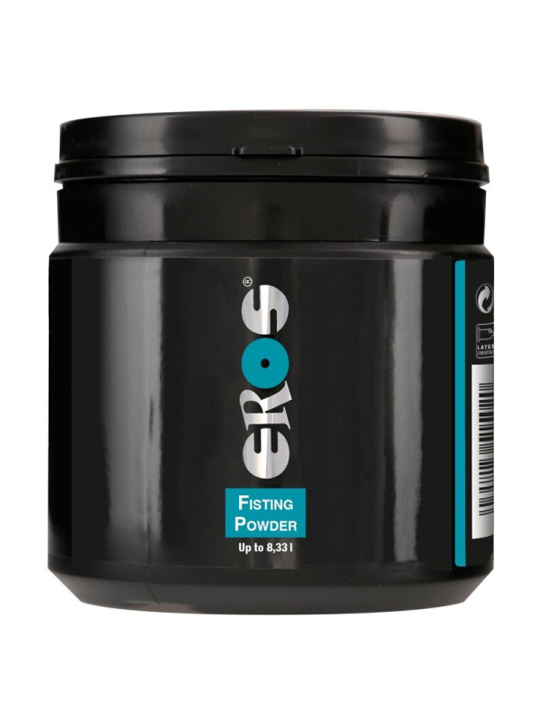 Bote negro de Eros Fisting Powder de 100 g, lubricante en polvo con rendimiento de hasta 8,33 litros