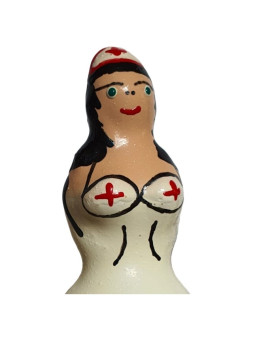 CONDOMERIE - PRESERVATIVO DECORATIVO PINTADO A MANO ENFERMERA NEGRA