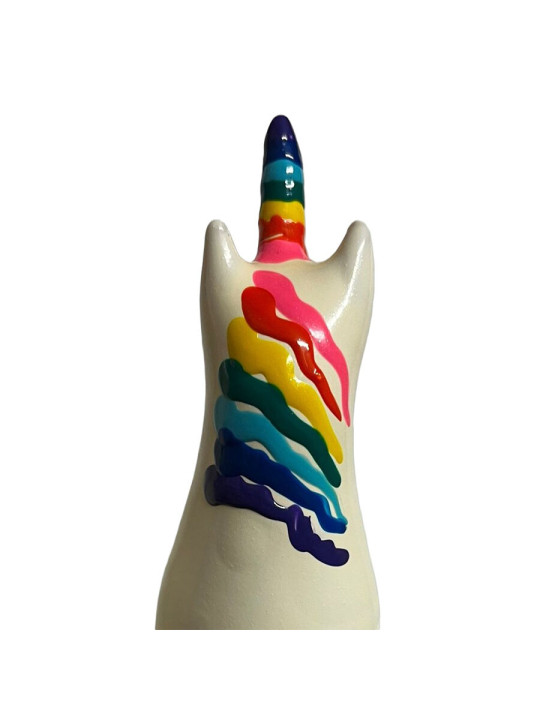 CONDOMERIE - PRESERVATIVO DECORATIVO PINTADO A MANO ARCOÍRIS UNICORNIO