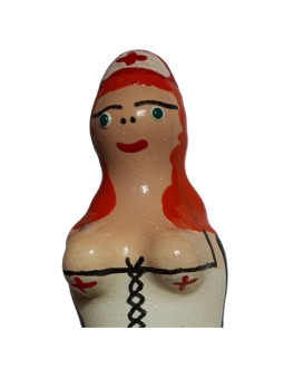 CONDOMERIE - PRESERVATIVO DECORATIVO PINTADO A MANO ENFERMERA PELIRROJA