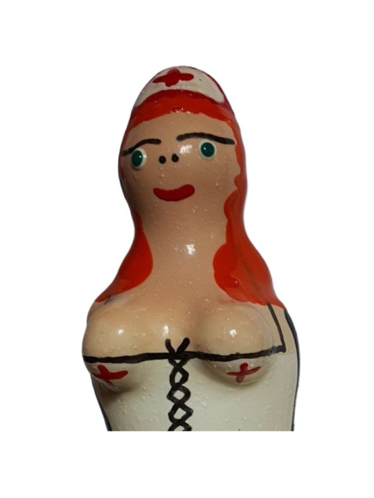 CONDOMERIE - PRESERVATIVO DECORATIVO PINTADO A MANO ENFERMERA PELIRROJA