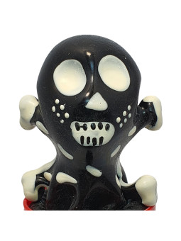 CONDOMERIE - PRESERVATIVO DECORATIVO PINTADO A MANO CALAVERA NEGRA MODELO 2