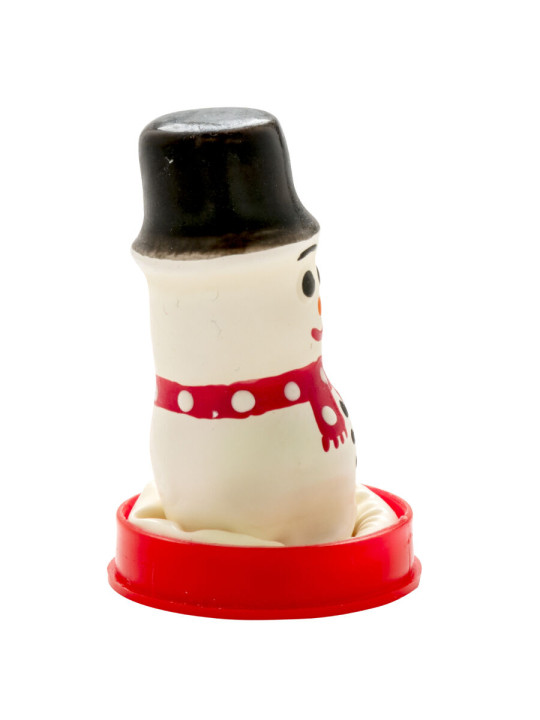 CONDOMERIE - PRESERVATIVO DECORATIVO PINTADO A MANO MUÑECO DE NIEVE