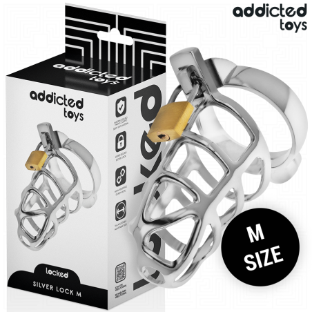 Addicted Toys Locked Silver Lock: jaula de castidad metal