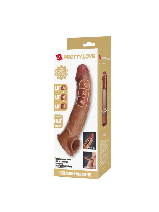 PRETTY LOVE - FUNDA EXTENSORA PARA PENE AJUSTABLE Ø 4 CM COLOR MARRÓN