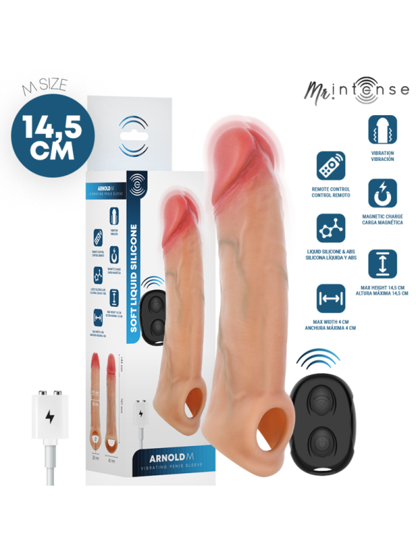 MR INTENSE - ARNOLD VIBRADOR FUNDA PENE SILICONA CONTROL REMOTO -Ø- 4 CM