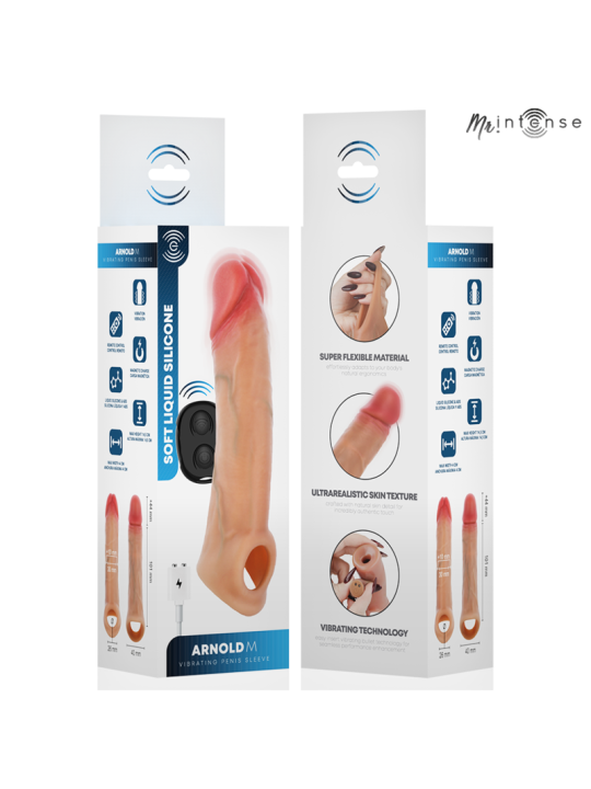 MR INTENSE - ARNOLD VIBRADOR FUNDA PENE SILICONA CONTROL REMOTO -Ø- 4 CM