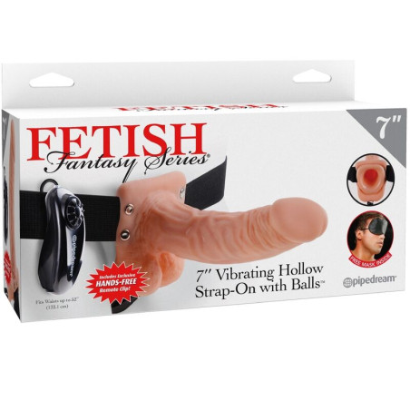 FETISH FANTASY SERIES - ARNÉS AJUSTABLE CONTROL REMOTO PENE REALÍSTICO CON TESTÍCULOS