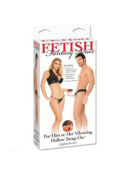 FETISH FANTASY SERIES - ARNÉS HUECO VIBRADOR PARA EL Y ELLA 14CM