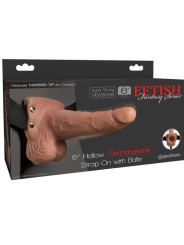 FETISH FANTASY SERIES - ARNÉS AJUSTABLE PENE REALÍSTICO CON TESTÍCULOS RECARGABLE Y VIBRADOR