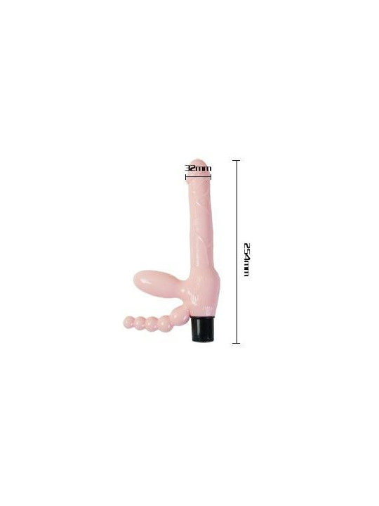 BAILE - ARNÉS SIN CUERDA TPR CON VIBRACIÓN Y ESTIMULACION ANAL 25.4 CM