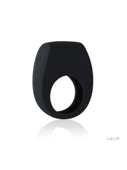 LELO Tor 2, anillo vibrador negro de silicona para parejas con botón de control en el lateral
