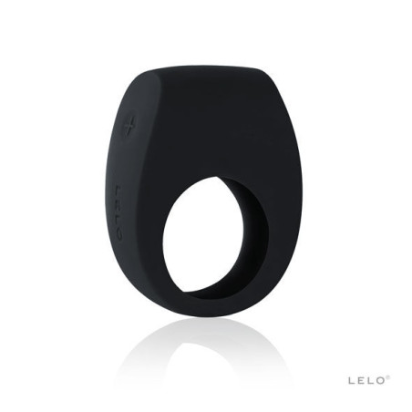 LELO Tor 2, anillo vibrador negro de silicona para parejas con botón de control en el lateral