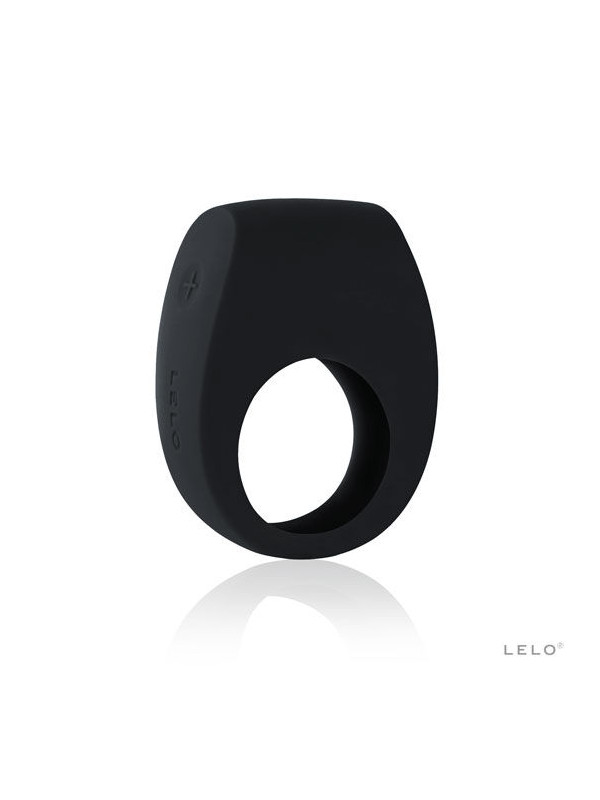 LELO Tor 2, anillo vibrador negro de silicona para parejas con botón de control en el lateral