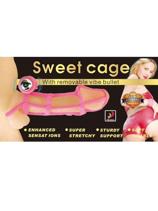 BAILE - SWEET 10 RITMOS FUNDA Y ANILLO SILICONA PARA EL PENE ROSA