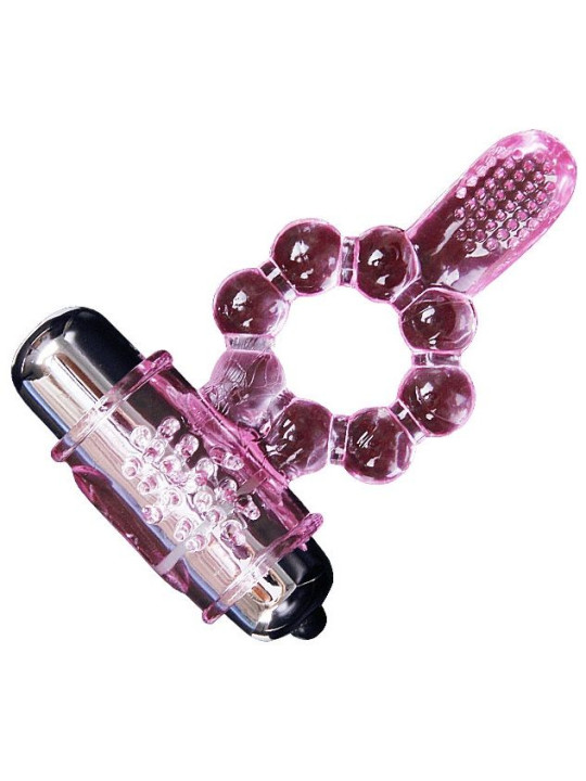 BAILE - ANILLO SILICONA 10 RITMOS LENGUA CON VIBRACIÓN ROSA