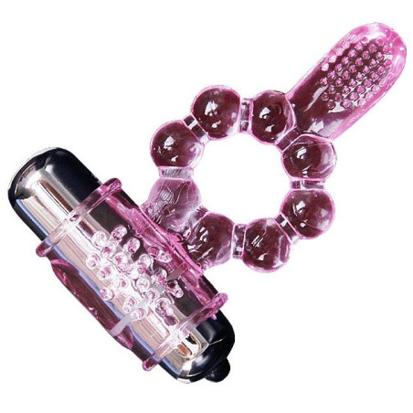 BAILE - ANILLO SILICONA 10 RITMOS LENGUA CON VIBRACIÓN ROSA