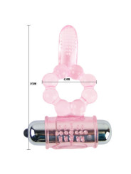 BAILE - ANILLO SILICONA 10 RITMOS LENGUA CON VIBRACIÓN ROSA